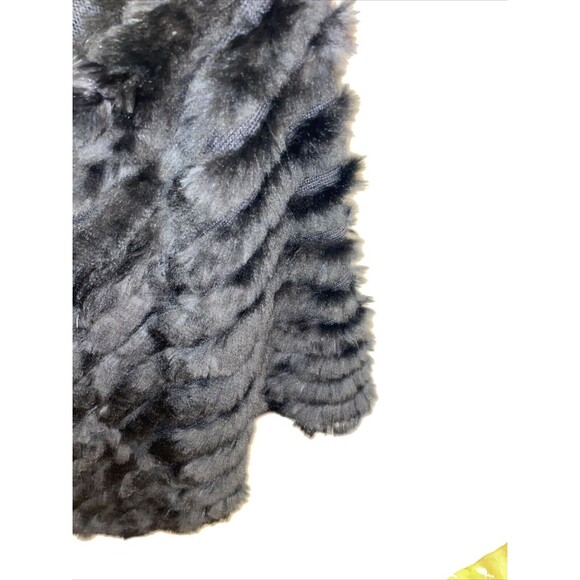 Luii Women’s Fur Stole Size Medium Black Striped Rabbit Fur Going Out Party - Picture 7 of 12
